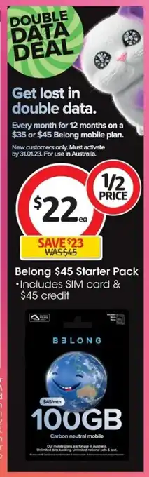 Coles Sim Card Starter Pack offer