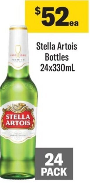 Coles Stella Artois Bottles 24x330ml offer