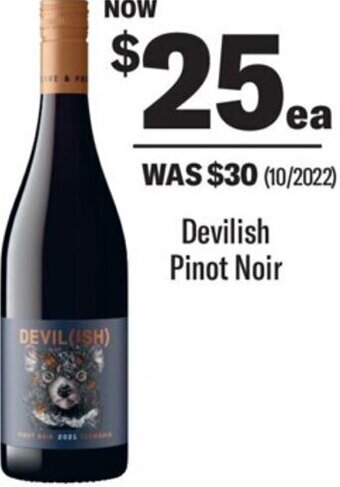 Coles Devilish Pinot Noir offer