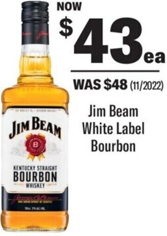 Coles Jim Beam White Label Bourbon offer