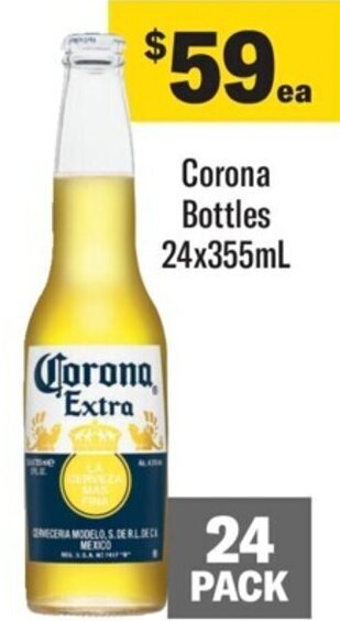Coles Corona Bottles 24x355ml offer