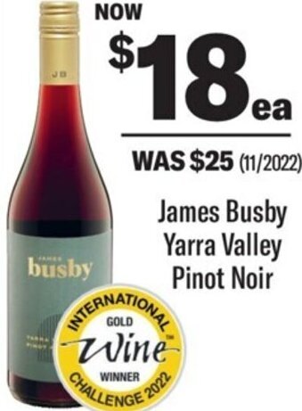 James Busby Yarra Valley Pinot Noir