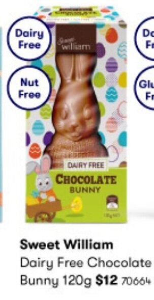 Sweet William Dairy Free Chocolate Bunny 120g