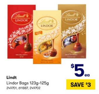 BIG W Lindt Lindor Bags 123g-125g offer