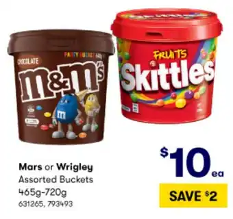 BIG W Mars or Wrigley Assorted Buckets 456g-720g offer