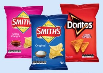 BIG W Smith's or Doritos Chip Varieties 150g-170g offer