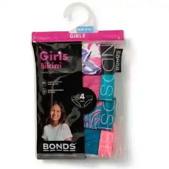 BIG W Bonds 4-pack kids bikini briefs offer