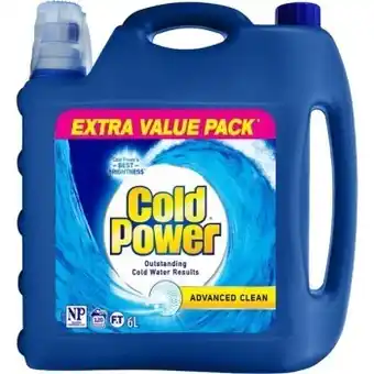 BIG W Cold power advanced clean laundry detergent liquid 6-litre offer