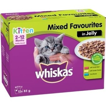BIG W Whiskas mixed favourites in jelly wet kitten food 12 x 85g offer