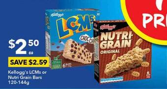 Ritchies Kellogg's lcms or nutri grain bars offer