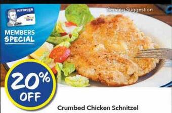 Ritchies Crumbed chicken schnitzel offer