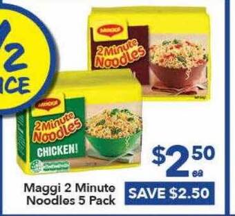 Ritchies Maggi 2 minute noodles 5 pack offer