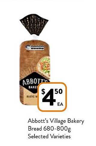 Foodworks Abbott's village bakery bread offer