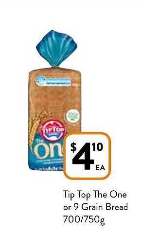 Foodworks Tip top the one or 9 grain bread offer
