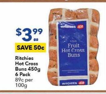 Ritchies Ritchies hot cross buns offer