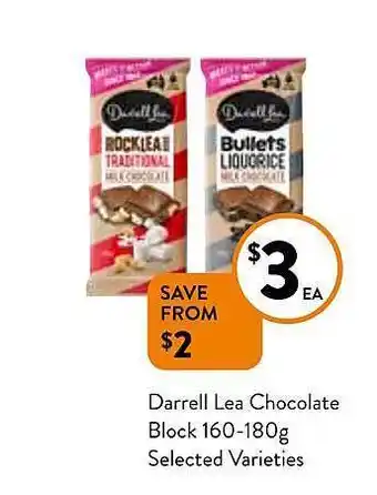 Foodworks Darell lea chocolate block offer