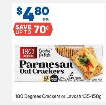 Foodland 180 degrees crackers or lavosh offer