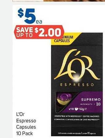 Foodland L'or espresso capsules offer