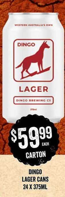 Spudshed Dingo lager offer