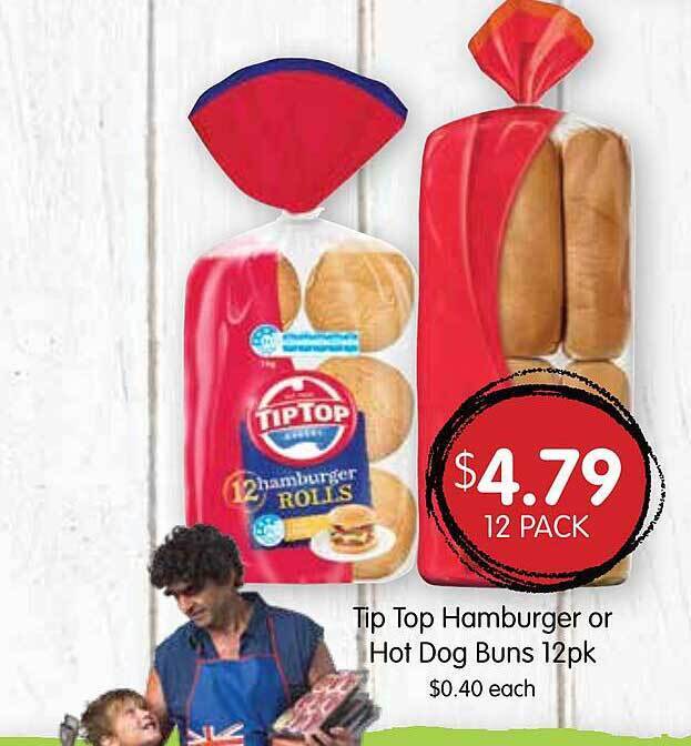 Tip top hamburger or hot dog buns offer at Spudshed