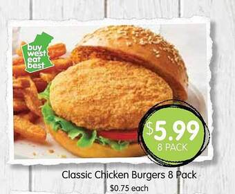 Spudshed Classic chicken burgers offer