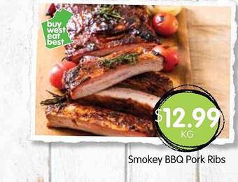 Spudshed Smokey bbq pork ribs offer