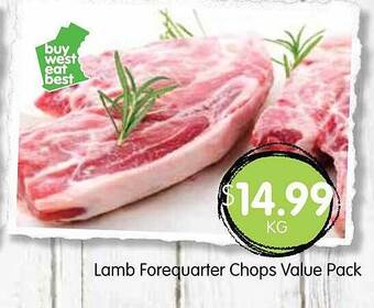 Spudshed Lamb forequarter chops value pack offer