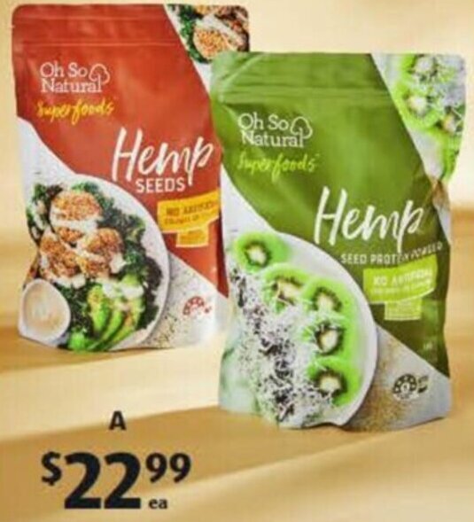 Hemp Seeds or Powder Bulk Pack 1kg offer at ALDI