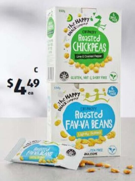 The Happy Snack Company Roasted Chickpeas or Favva Beans 200g/150g