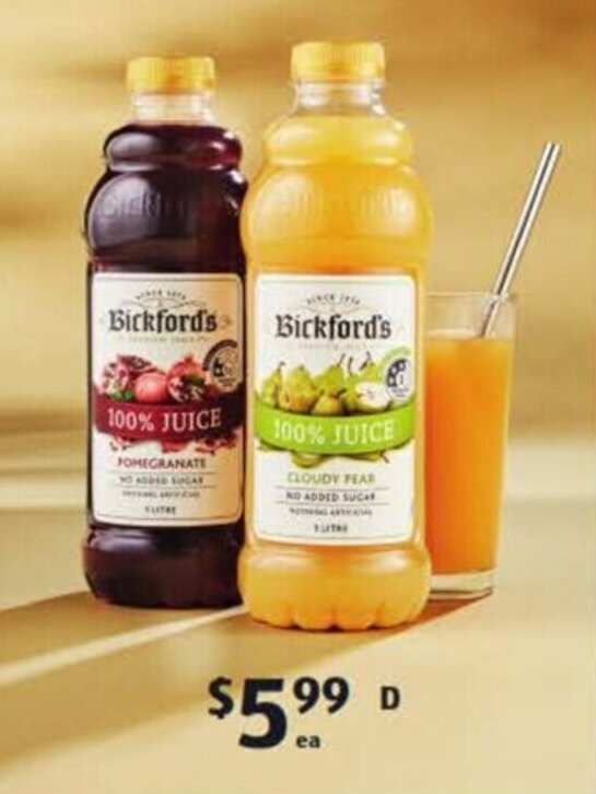 Bickford's Juices 1L offer at ALDI