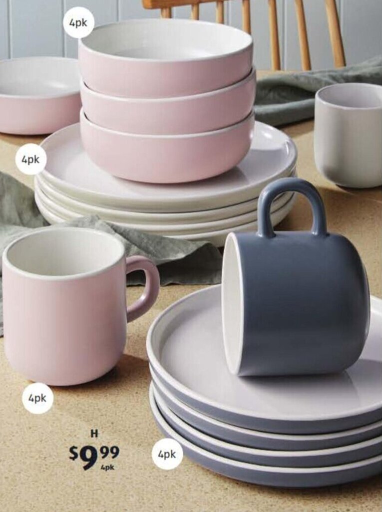 TwoTone Dinnerware 4pk offer at ALDI