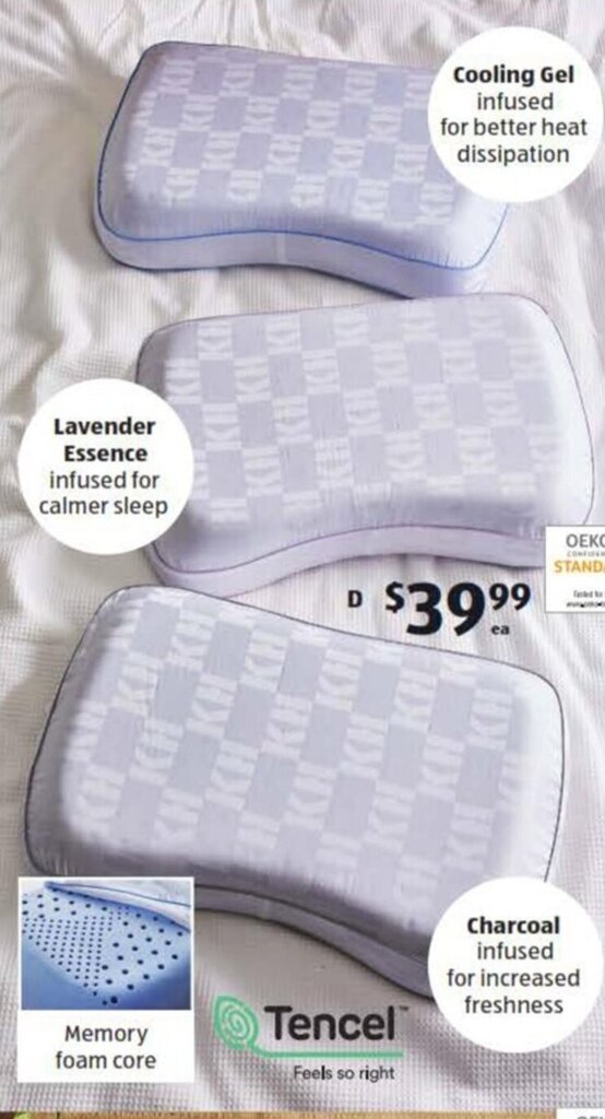Ventilated Memory Foam Pillows offer at ALDI