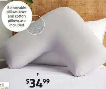 V Shape Memory Foam Pillow with Cover offer at ALDI