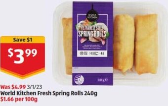 ALDI World Kitchen Fresh Spring Rolls 240g offer