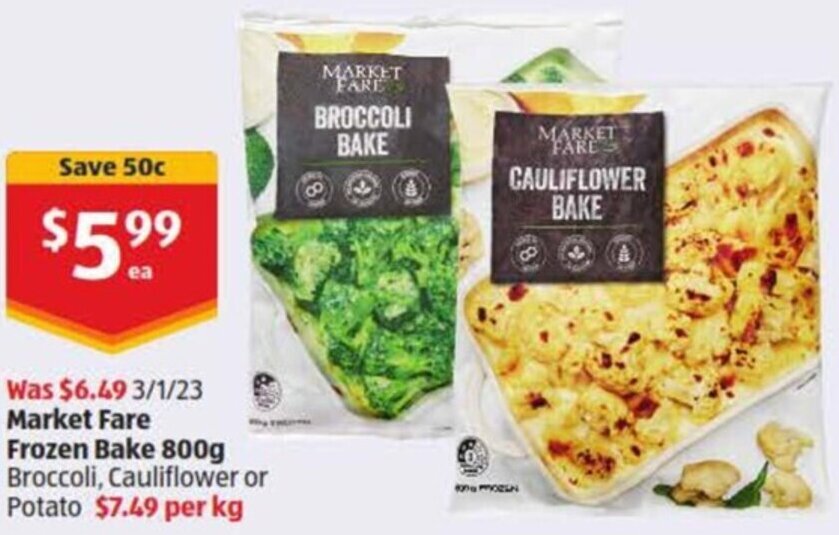 Market Fare Frozen Bake 800g offer at ALDI