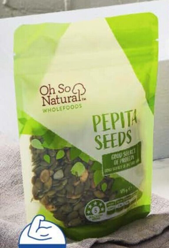 Oh So Natural Wholefoods Pepita Seeds 125g offer at ALDI