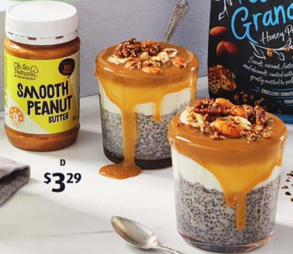 Oh So Natural Wholefoods Natural Peanut Butter 375g offer at ALDI