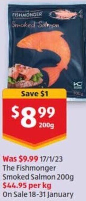ALDI The Fishmonger Smoked Salmon 200g offer