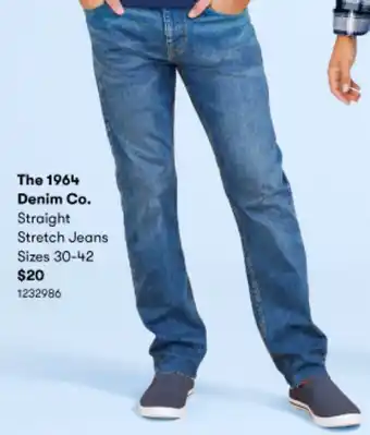 BIG W The 1964 Denim Co. Straight Stretch Jeans Sizes 30-42 offer
