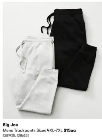 BIG W Big Joe Mens Trackpants Size 4XL-7XL offer