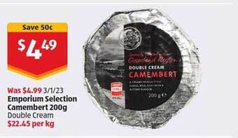 ALDI Emporium selection camembert offer