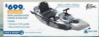 BCF Pryml legend ghost fishing kayak pack offer