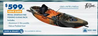 BCF Pryml spartan fire fishing kayak pack offer