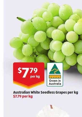 Australian white seedless grapes