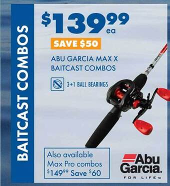 BCF Abu garcia max x baitcast combos offer