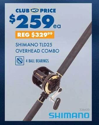 BCF Shimano tld25 overhead combo offer