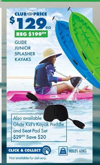 BCF Glide junior splasher kayaks offer
