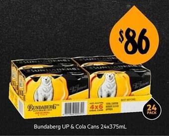 First Choice Liquor Bundaberg up & cola cans offer