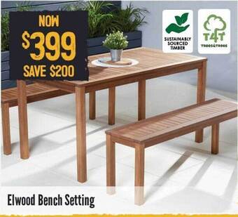 Elwood bench setting