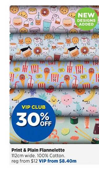 Spotlight Print & plain flannelette offer